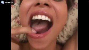 Lina swallows cumshots sperm cocktail