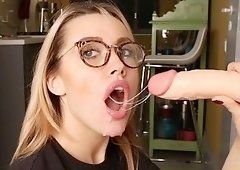 Very deep sloppy blowjob with mouth