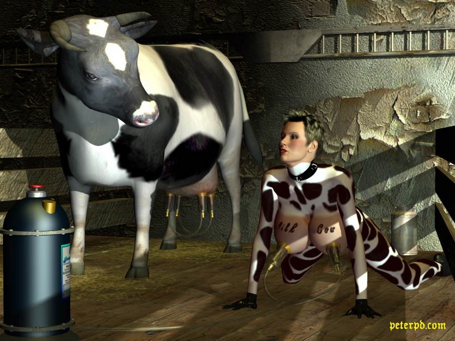 Bdsm women milking cow