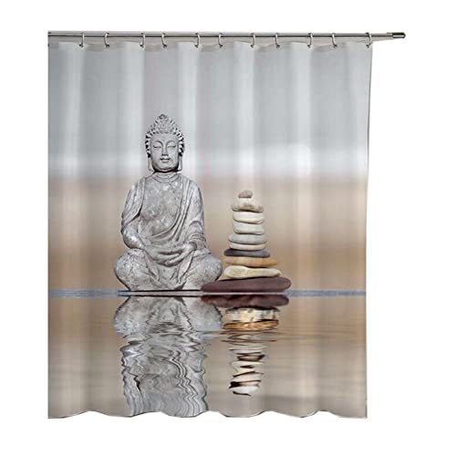 Happy buddha asian shower curtain