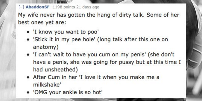 Dirty talk while sex