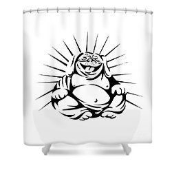 Happy buddha asian shower curtain