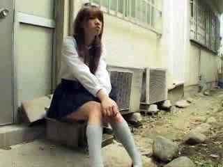 Japanese school girl pee