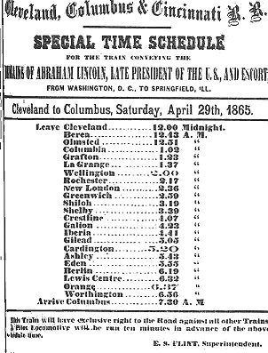 Abraham lincoln funeral train route map