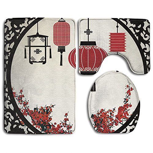 Asian bathroom rug sets