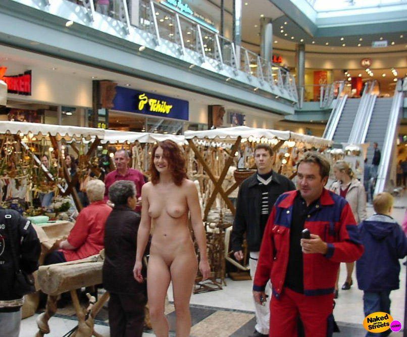 Naked girl are shopping