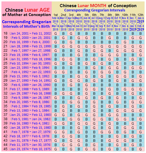 Zi-Zi reccomend Baby sex chart chinese