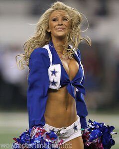 Busty cheerleader showing