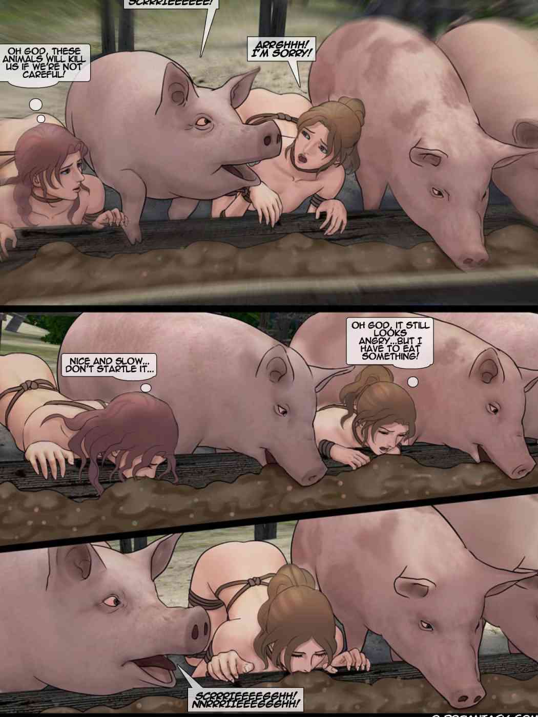 Girl having sex with pig